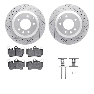 R1 Concepts WBSH1-74082 Brake Rotors - Carbon Coated - D/S W/ Perf Sport Pads & Hdw